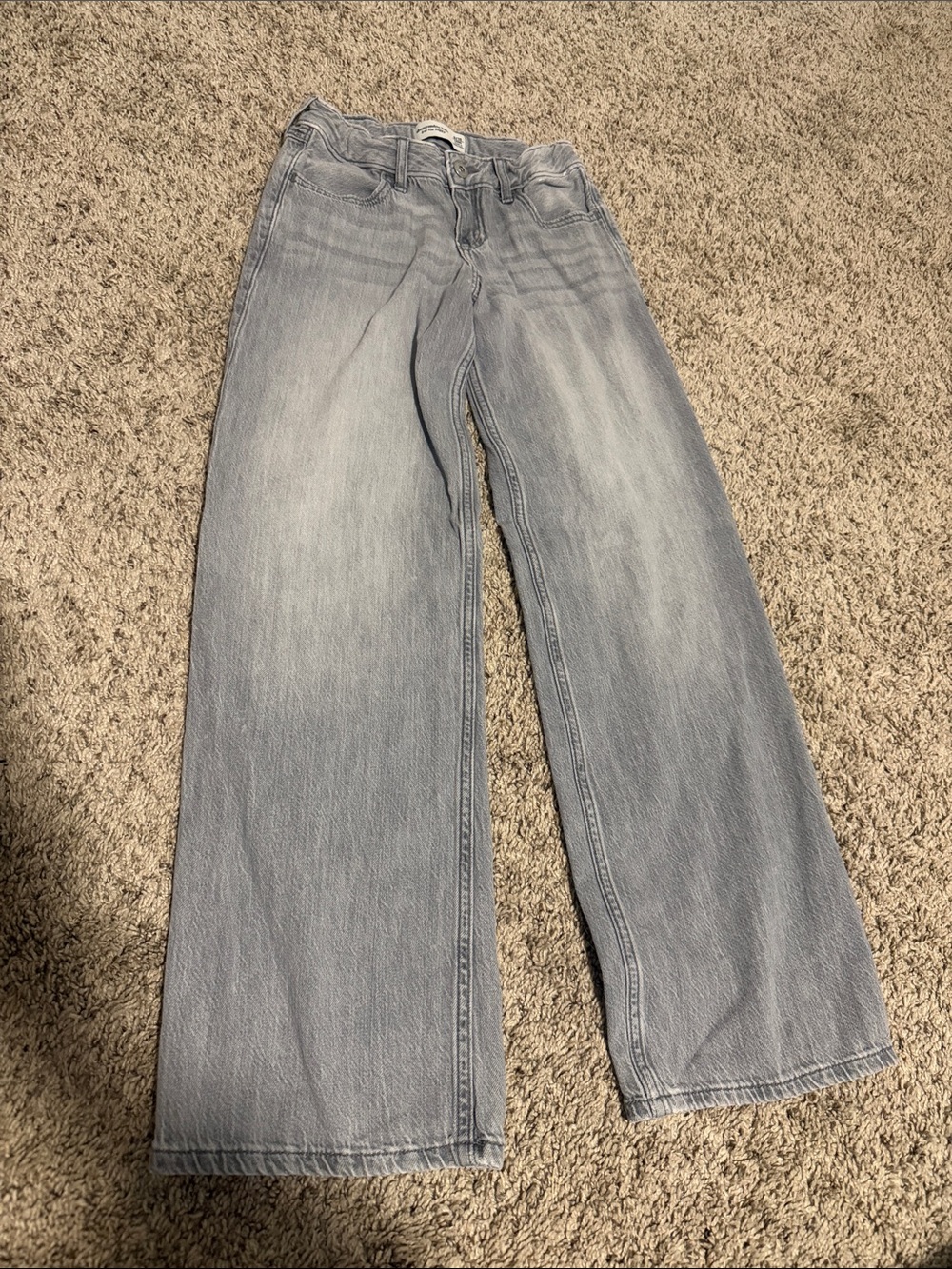 abercrombie kids Grey Low-Rise Baggy Jeans